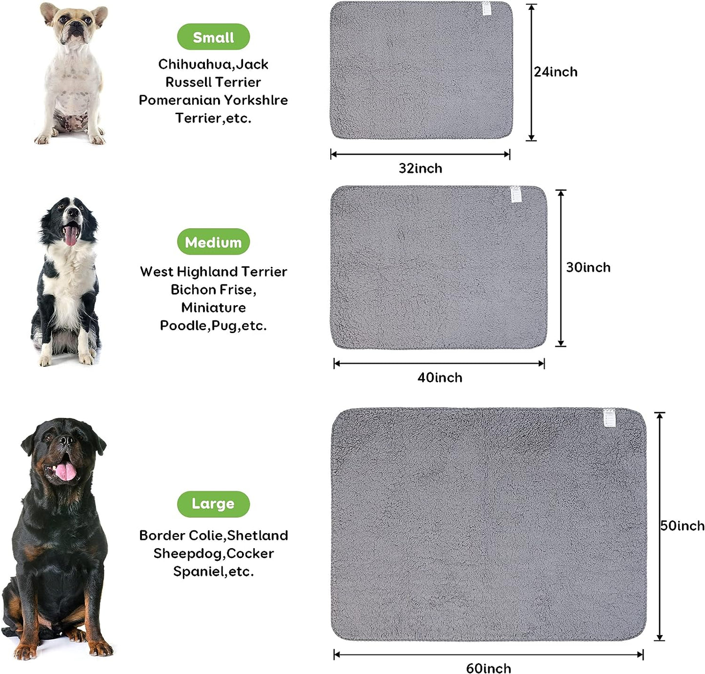 Washable Sherpa Pet Blankets for Medium and large Dogs and Cats